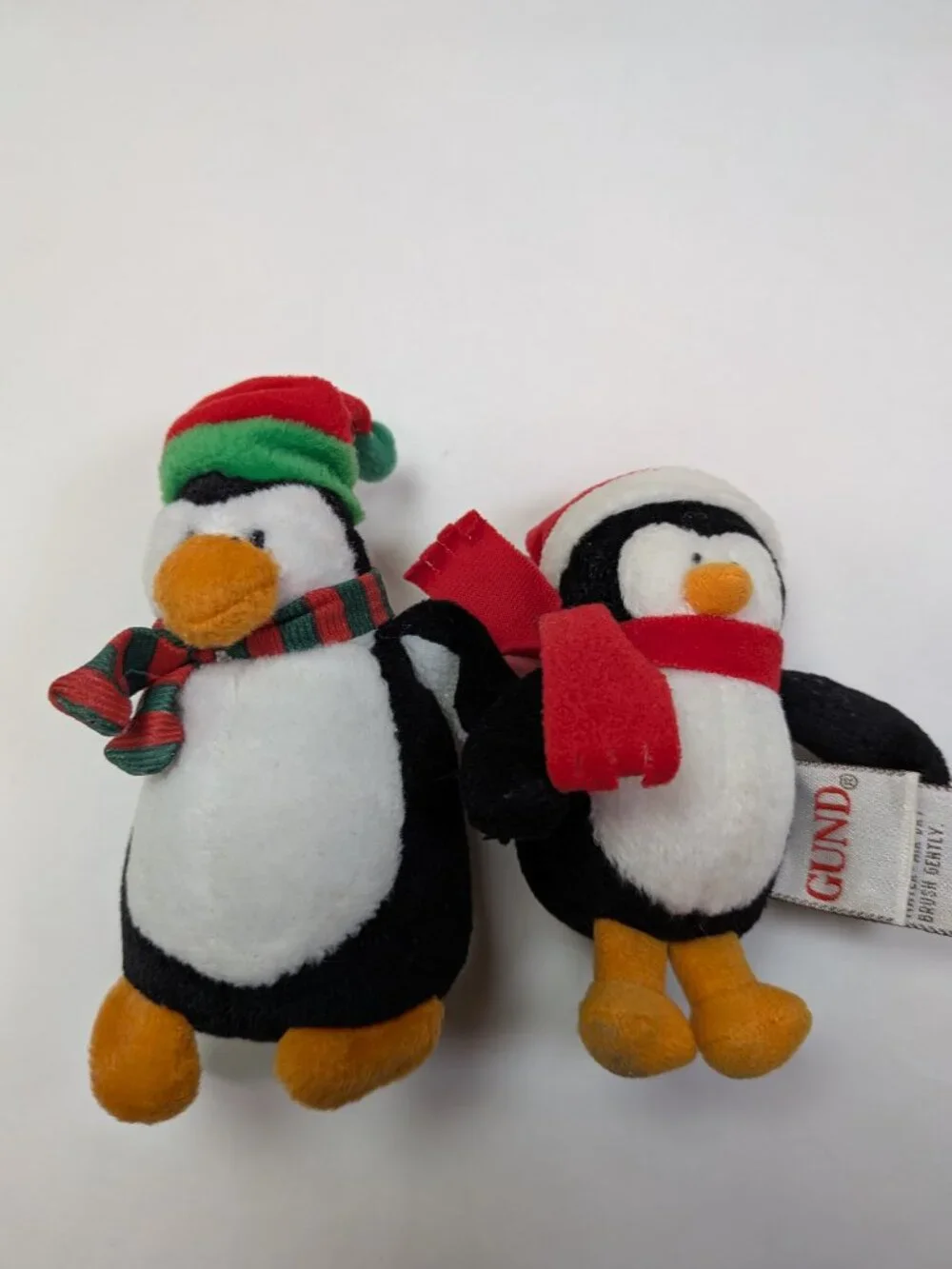 Vintage Penguin Plush Lot of 4 Webkinz Ganz Gund ABC Peace Sign Clips Christmas